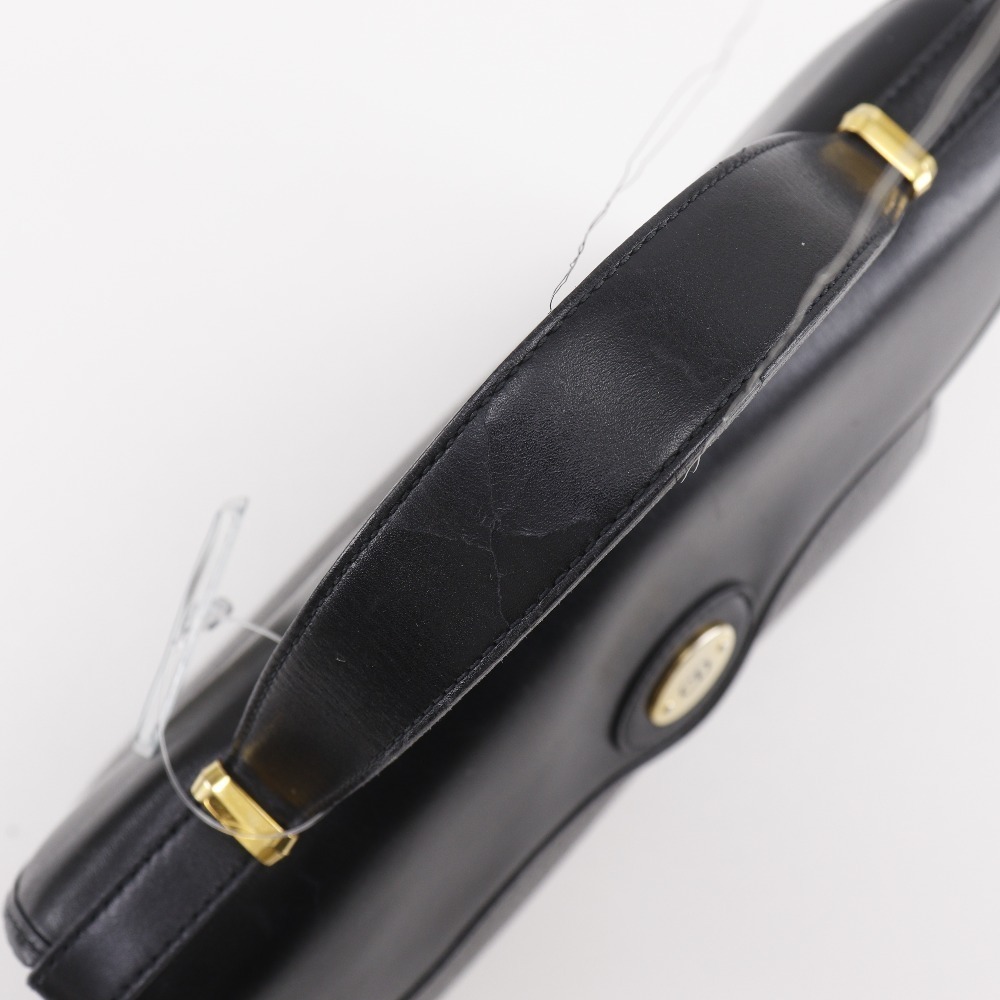 Christian Dior logo handbag one handle calfskin black snap closure - Picture 5 of 8